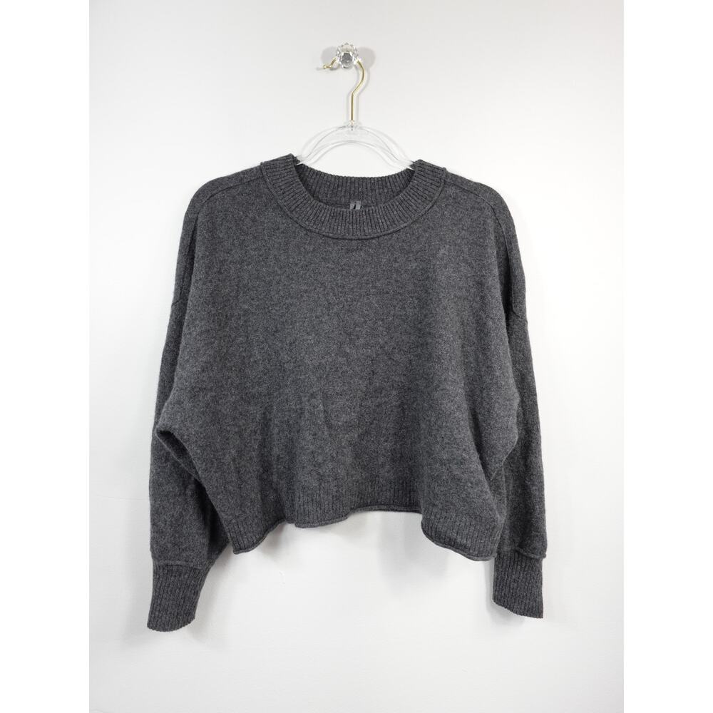 Anthropolgoei Goldie Cashmere Long Sleeve Crew Neck Sweater Graphite Grey Large